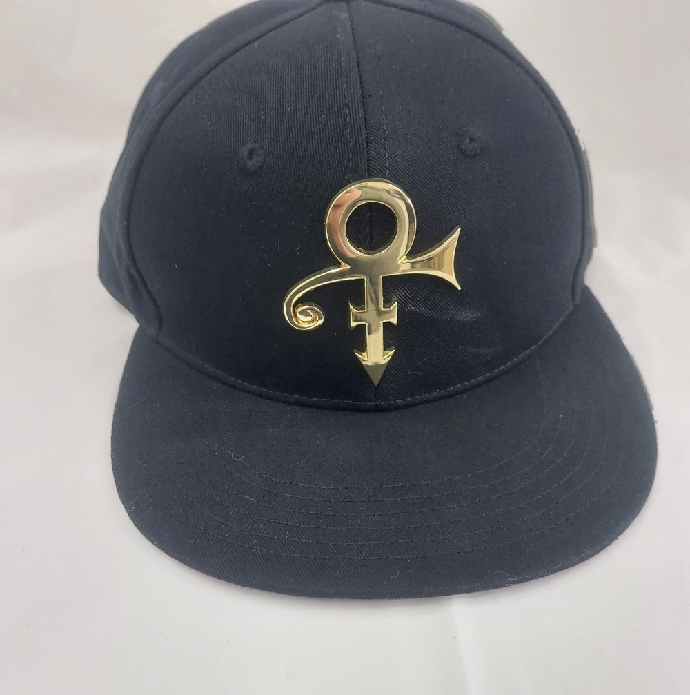 Official Prince "Love Symbol" Black Snapback Hat - Gold Emblem Cap Music